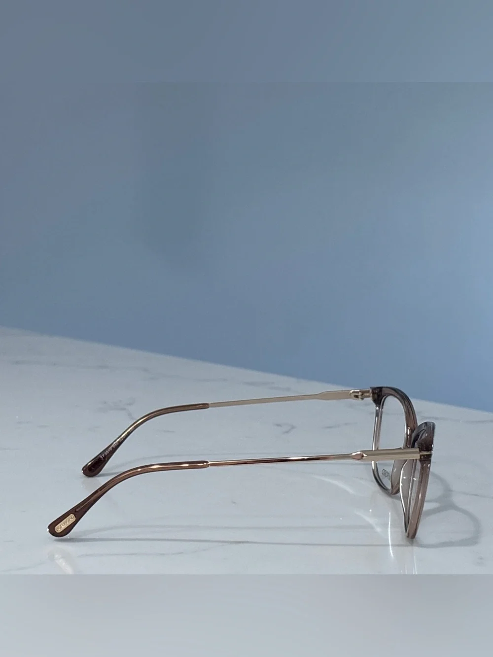 Tom Ford TF5510 045 Cat Eye Glasses Frames Shiny Light Brown Gold
